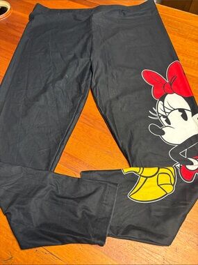 Disney Black Leggings with Red Minnie Bow and Yellow Shoe